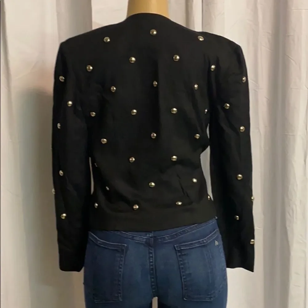 Tina Hagen Studded‎ Cropped Jacket Size Small C25